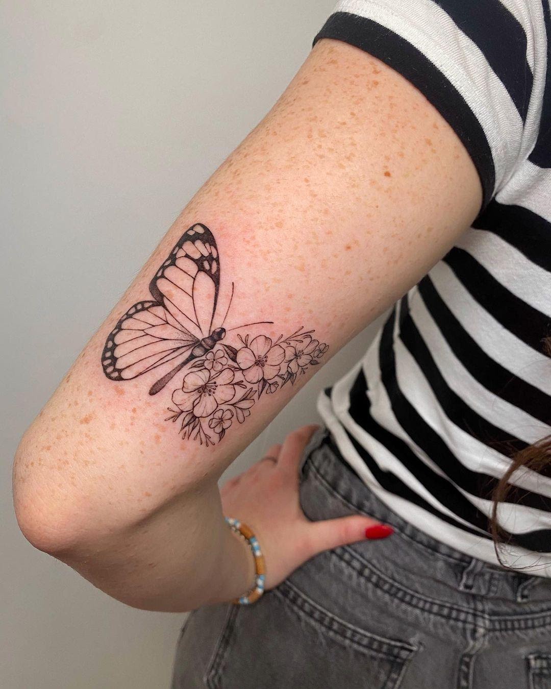 35+ Half Butterfly Half Flower Tattoo Design Ideas You Need To Save ...