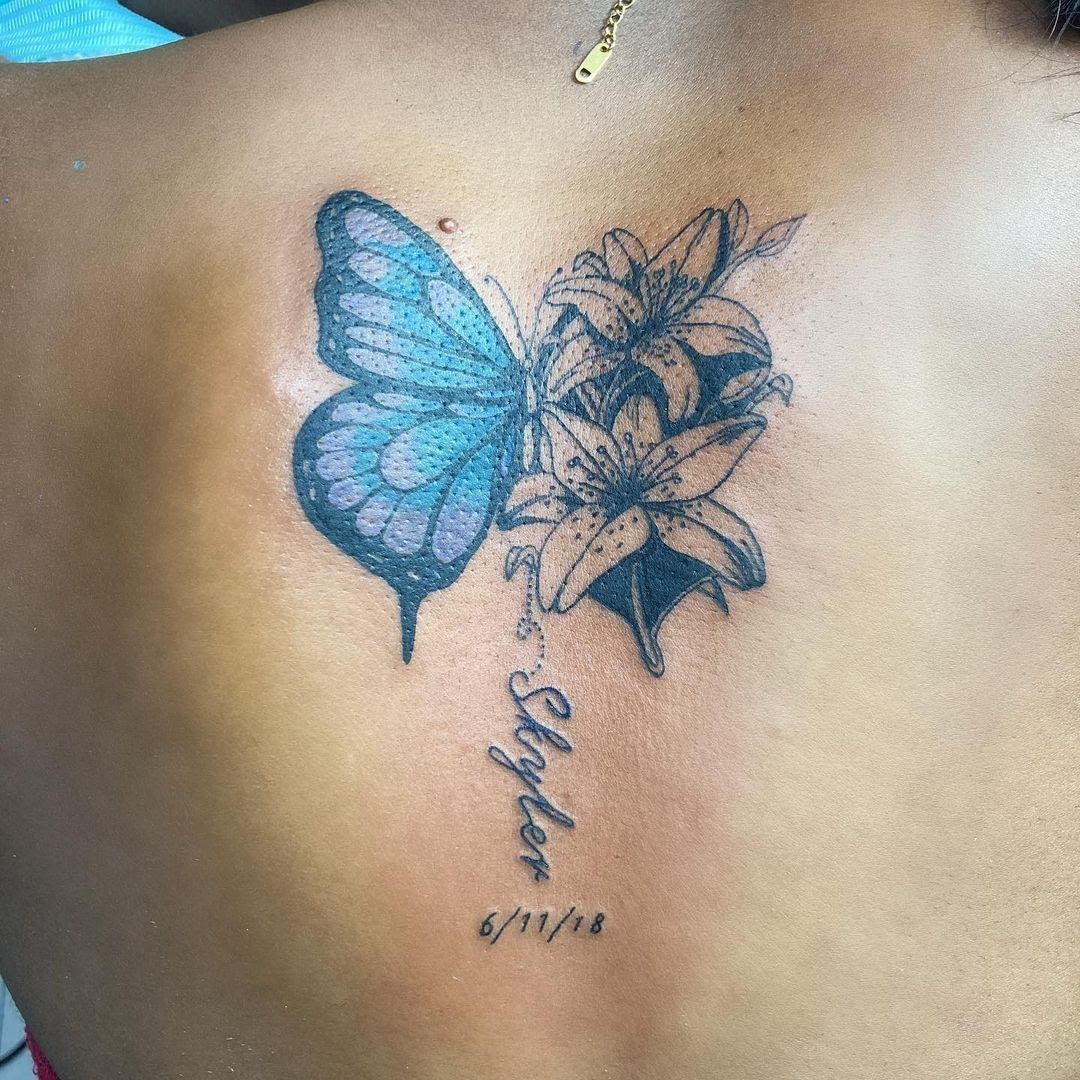 35+ Half Butterfly Half Flower Tattoo Design Ideas You Need To Save ...