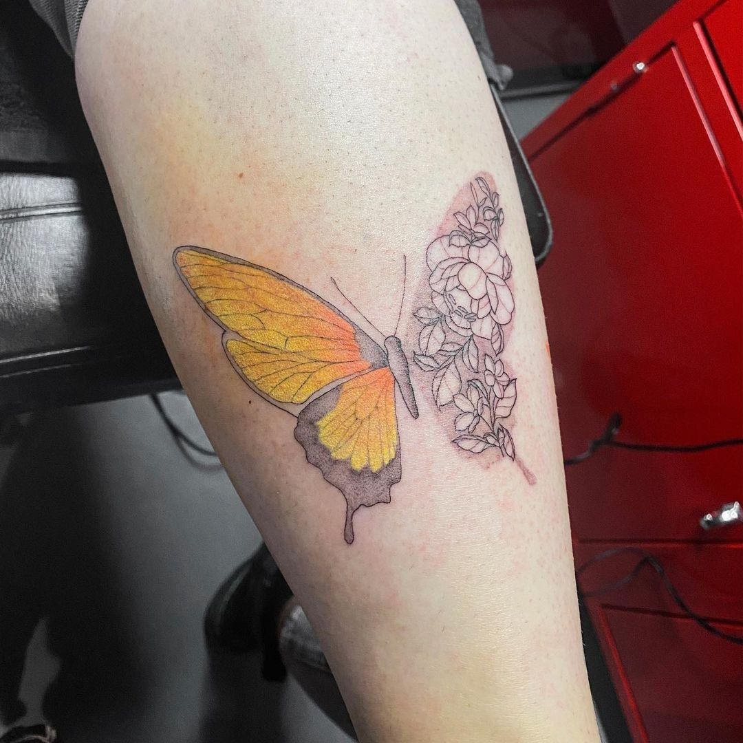 35+ Half Butterfly Half Flower Tattoo Design Ideas You Need To Save ...