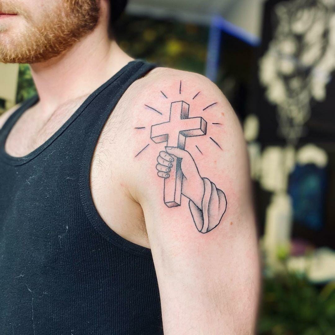 50 Cross Tattoo Concepts for Shoulder: Blending Faith and Aesthetics ...