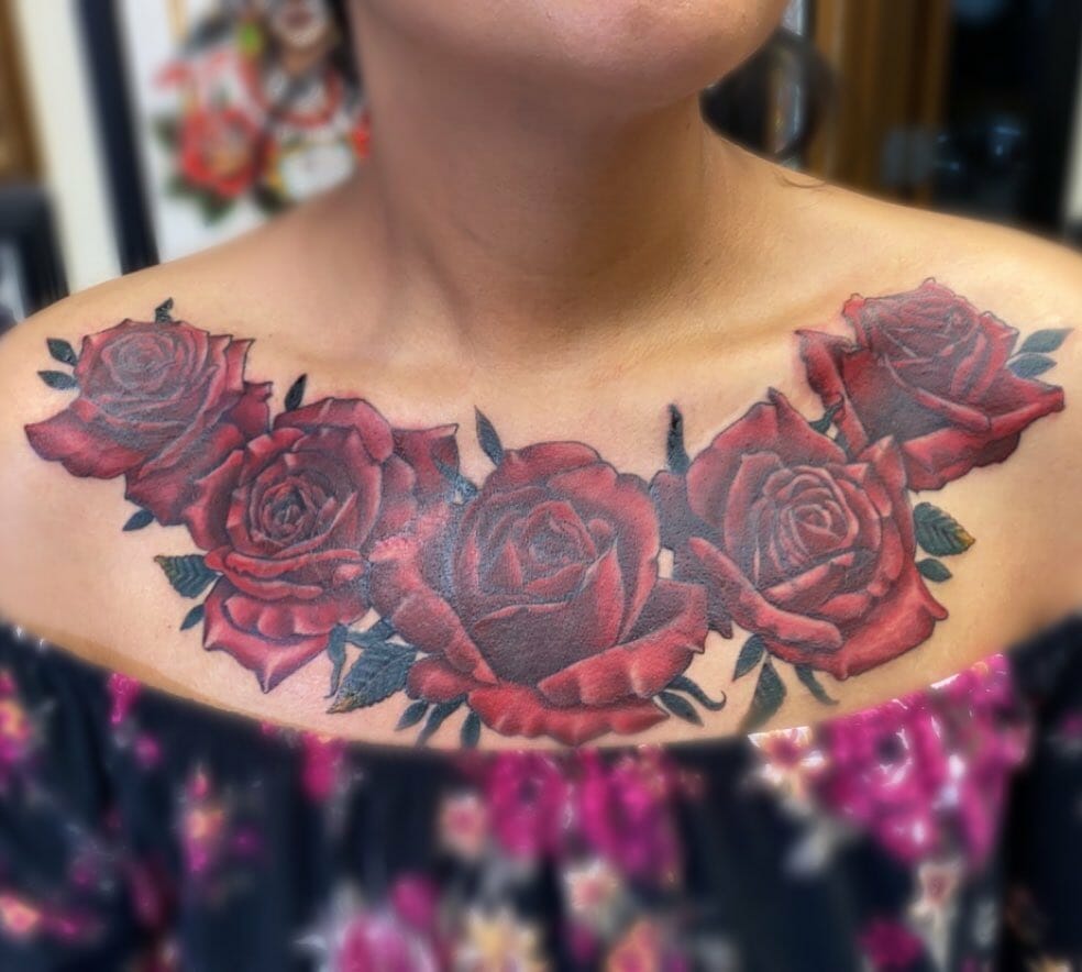 76 Beautiful And Trendy Flower Tattoo Designs On Chest - Psycho Tats