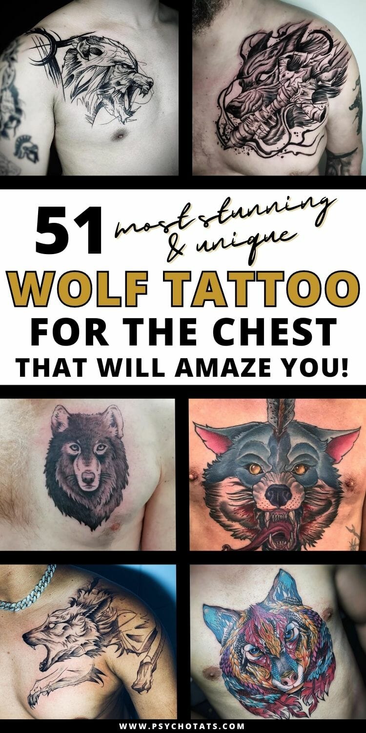 51 Stunning Wolf Tattoo For The Chest That Will Amaze You - Psycho Tats
