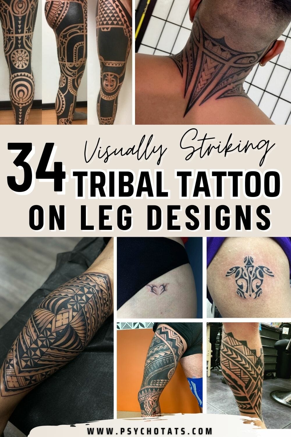 34 Visually Striking Tribal Tattoo On Leg Designs - Psycho Tats