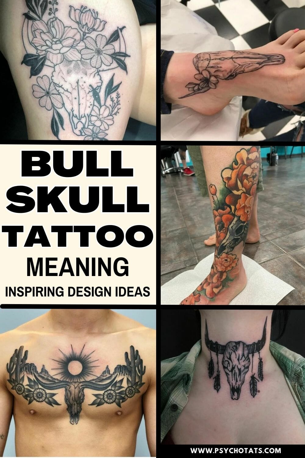 Bull Skull Design Tattoo Meaning – Inspiring Design Ideas - Psycho Tats
